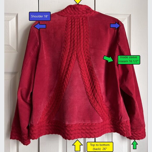 Coldwater Creek RED leather jacket – XL Petite - Picture 2 of 5